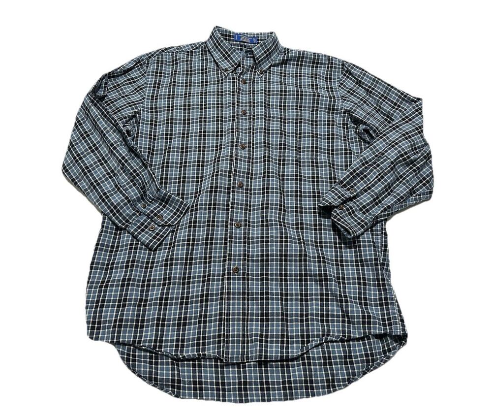 Pendleton Men’s Canterbury Cloth Wool Blend Check Pattern Long Sleeve Size Large